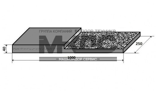 Техпластина снегоуборочная 1000х250х40 (тканекордная)