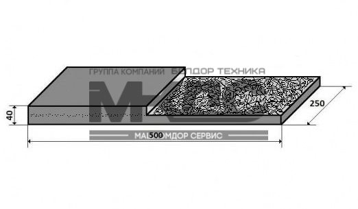 Техпластина снегоуборочная 500х250х40 (тканекордная)
